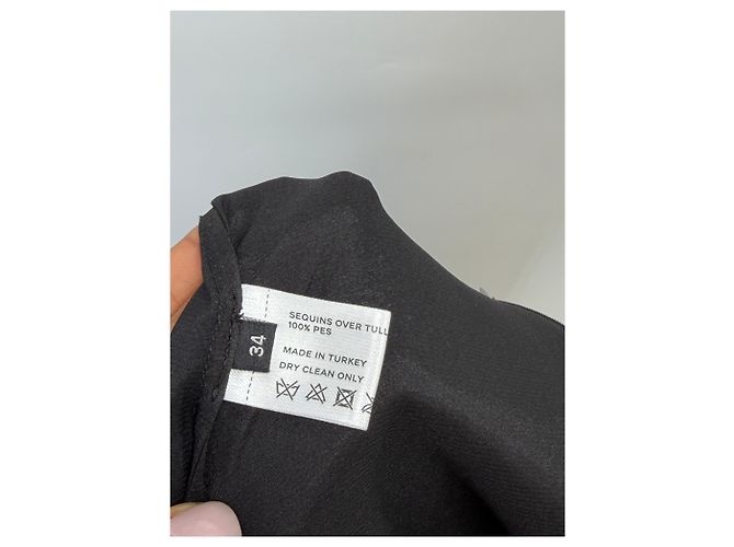 Autre Marque Langes Paillettenkleid Schwarz - Ansicht 7