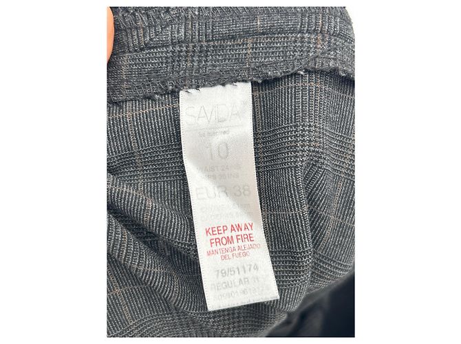 Autre Marque Pantalones de cuadros SAVIDA grises de algodón - vista 4