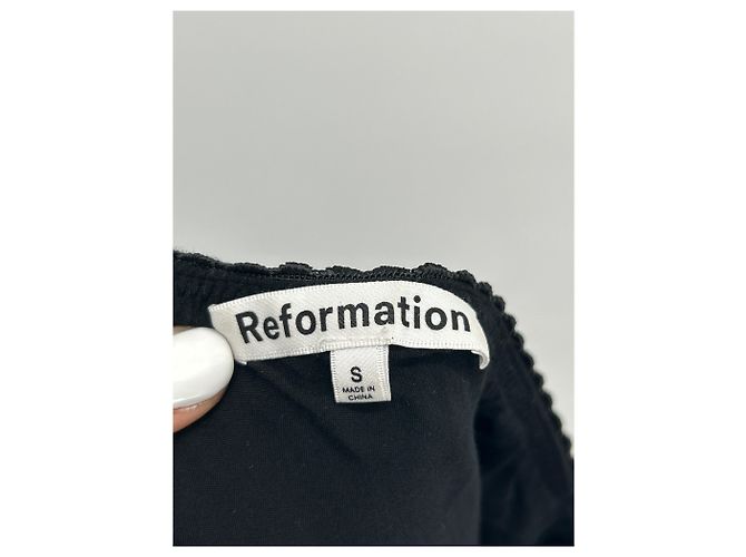 Falda de lino negra Reformation Negro - vista 3