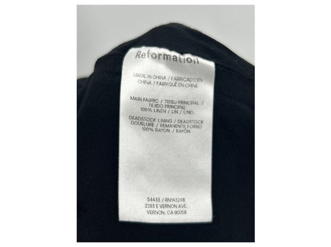 Falda de lino negra Reformation Negro - vista 4