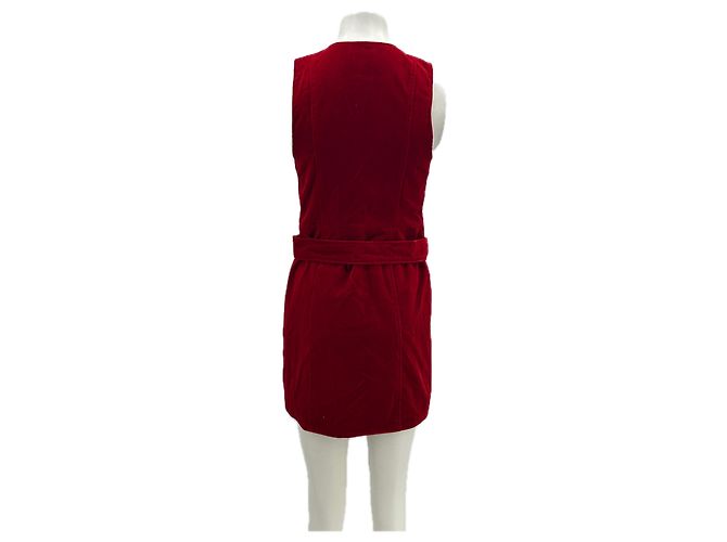 SéZane Redais Kleid aus rotem Samt - Ansicht 2
