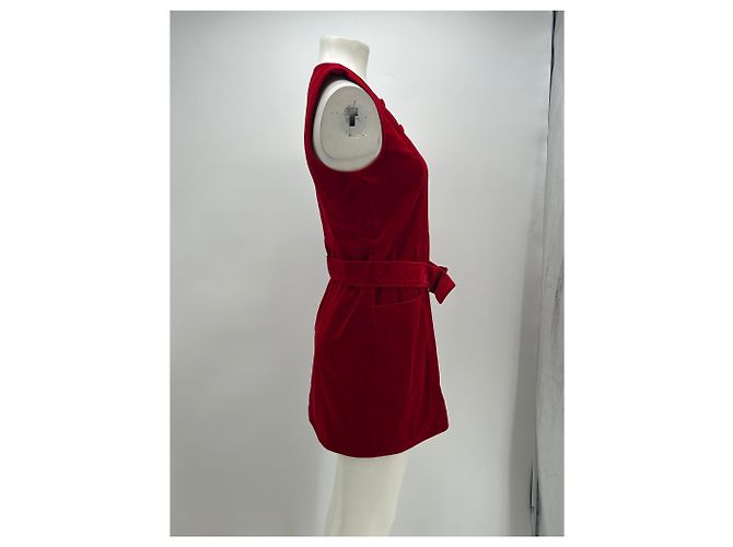 SéZane Redais Kleid aus rotem Samt - Ansicht 4