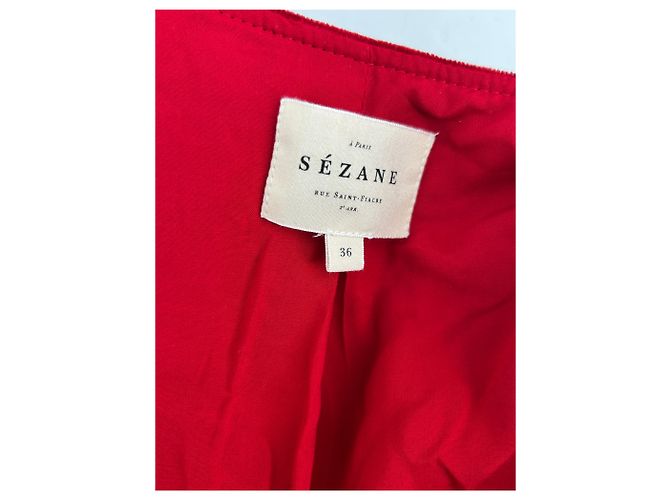 SéZane Redais Kleid aus rotem Samt - Ansicht 5