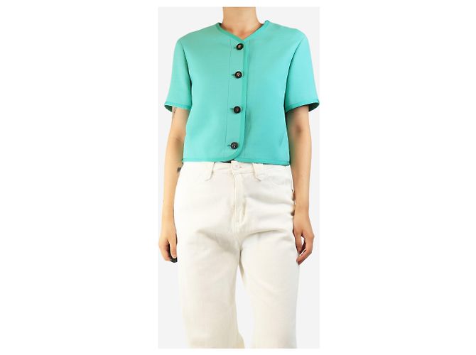 Dior Green cropped wool-blend jacket - size UK 10 - view 3