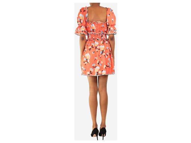 Self portrait Mini-Kleid mit orangefarbenem Blumendruck - Größe UK 6 - Ansicht 2