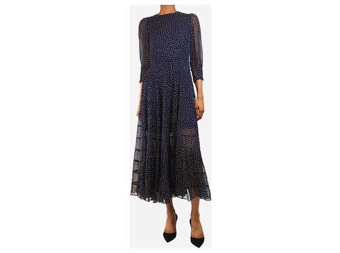 Autre Marque Dunkelblaues Kleid mit Polka Dots - Größe XXS - Ansicht 3
