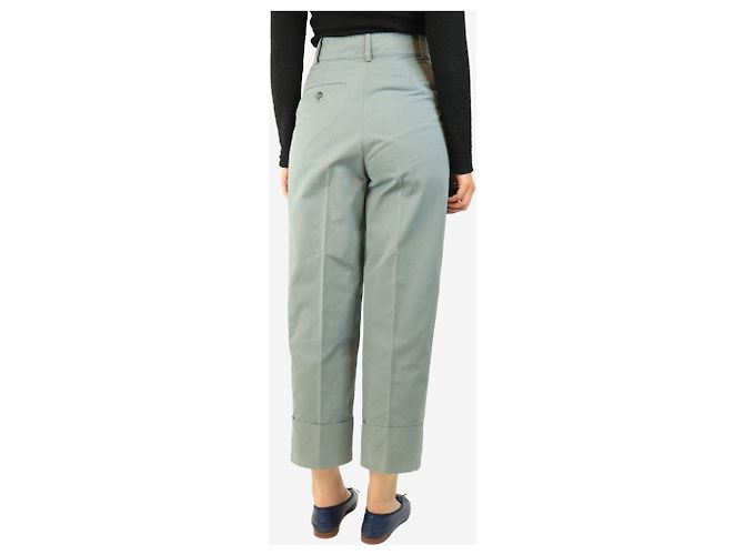 Acne Pantalones de algodón azul con vuelta - talla UK 8 - vista 3