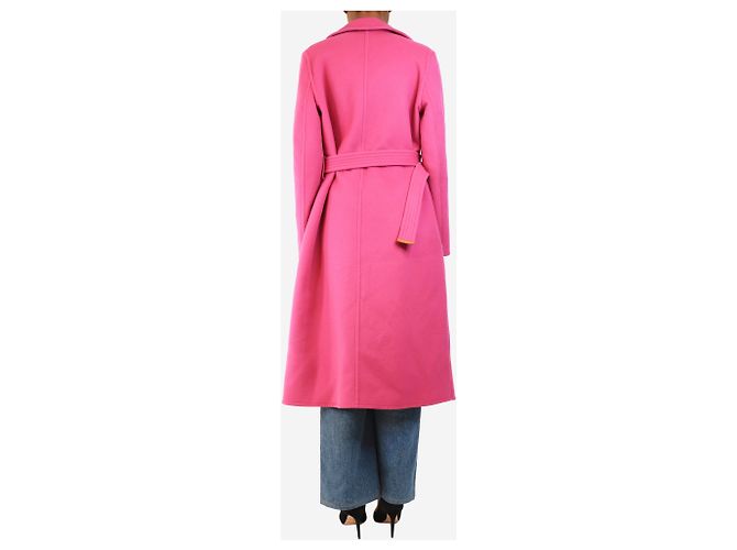 Louis Vuitton Rosa Wollmantel mit Gürtel - Größe S Pink - Ansicht 2
