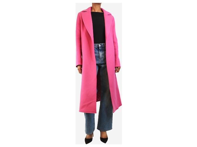 Louis Vuitton Rosa Wollmantel mit Gürtel - Größe S Pink - Ansicht 5