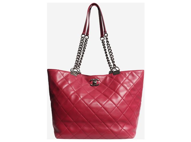 Chanel Tote de piel de cordero morado 2014 Shopping in Chains Púrpura - vista 5