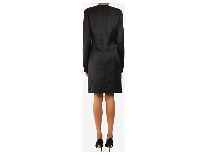 Totême Schwarzes Mini-Satin-Kleid mit langen Ärmeln - Größe UK 8 - Ansicht 2