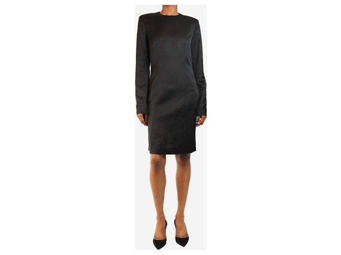 Totême Schwarzes Mini-Satin-Kleid mit langen Ärmeln - Größe UK 8 - Ansicht 3