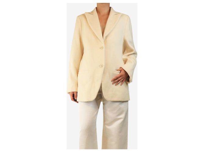 Totême Cream wool-blend blazer - size UK 8 - view 3
