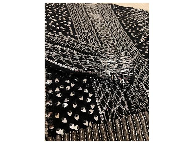 Saint Laurent Paris Wollpullover mit Kristallbesatz Schwarz - Ansicht 11