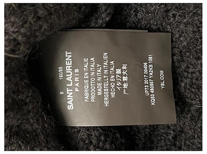 Saint Laurent Paris Wollpullover mit Kristallbesatz Schwarz - Ansicht 5