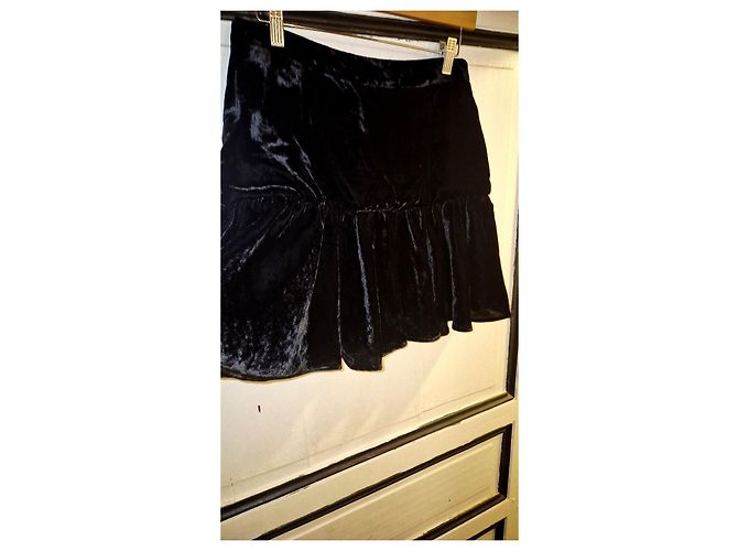 Claudie Pierlot Schwarzer Samt Minirock - Ansicht 12