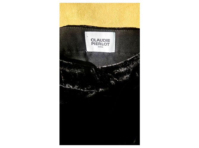 Claudie Pierlot Schwarzer Samt Minirock - Ansicht 5