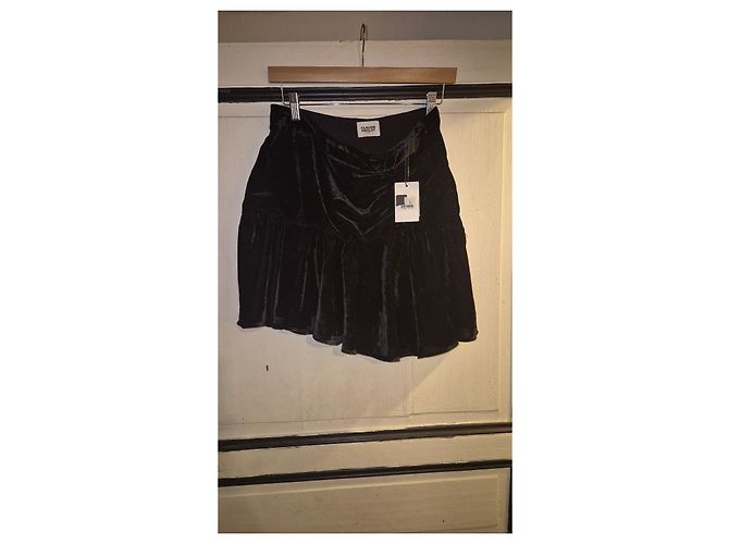 Claudie Pierlot Schwarzer Samt Minirock - Ansicht 9