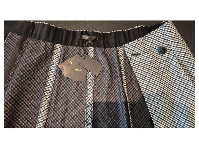 Falda de cuadros Maje azul y blanca Blanco Gris - vista 12