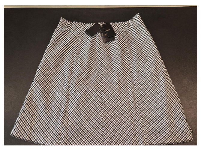 Falda de cuadros Maje azul y blanca Blanco Gris - vista 2