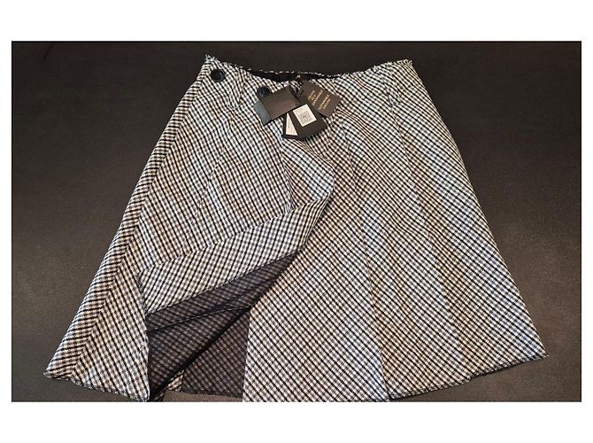 Falda de cuadros Maje azul y blanca Blanco Gris - vista 3