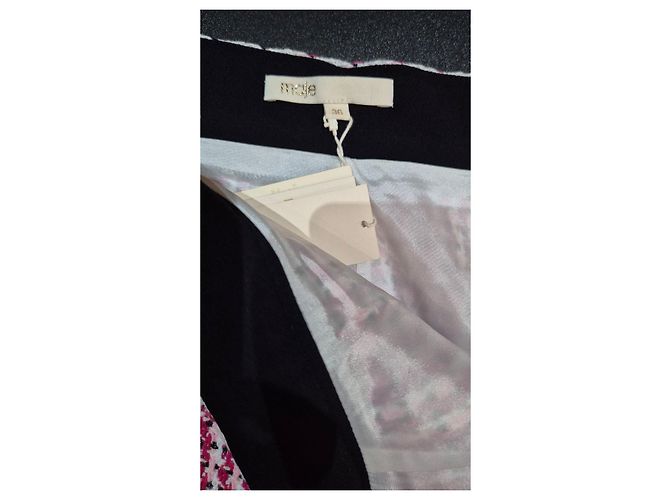Maje Falda Mini de Tweed Fucsia Negro Rosa Blanco - vista 10