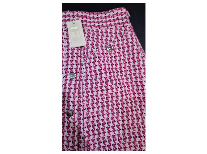 Maje Falda Mini de Tweed Fucsia Negro Rosa Blanco - vista 2