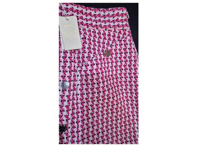Maje Falda Mini de Tweed Fucsia Negro Rosa Blanco - vista 4