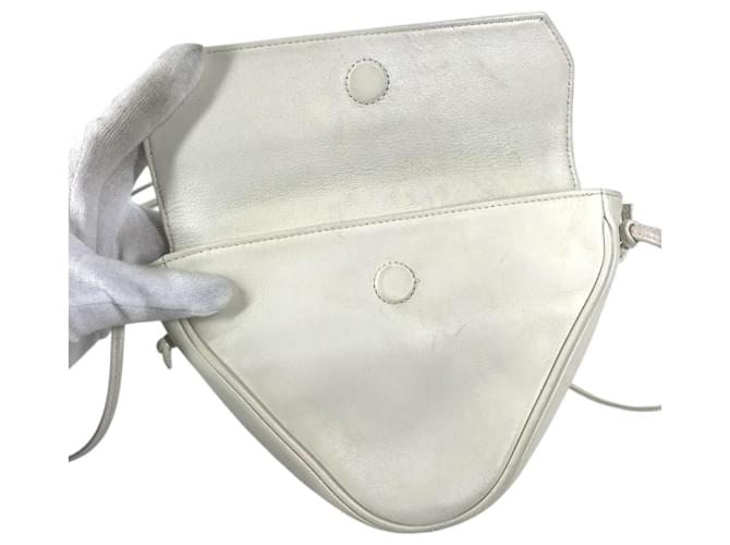 Céline Borsa a tracolla Celine Logo Triangle Pouch Nero Bianco - vista 11