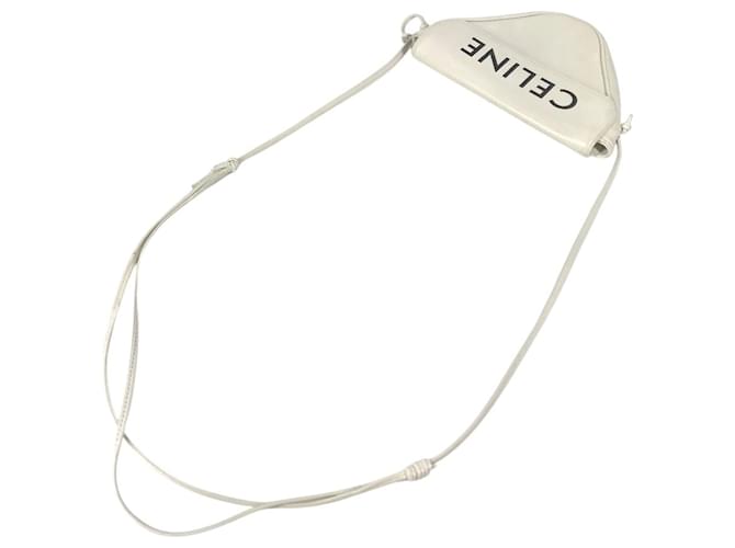 Céline Borsa a tracolla Celine Logo Triangle Pouch Nero Bianco - vista 13