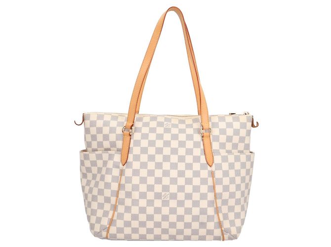 Borsa Tote Louis Vuitton Totally MM Damier Azur Bianco Multicolore - vista 3