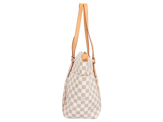 Borsa Tote Louis Vuitton Totally MM Damier Azur Bianco Multicolore - vista 4