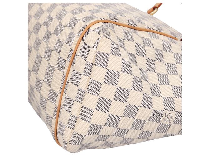 Borsa Tote Louis Vuitton Totally MM Damier Azur Bianco Multicolore - vista 8