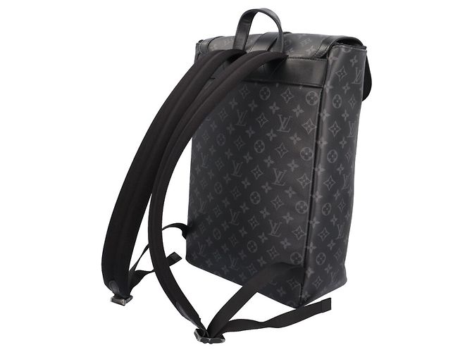 Zaino Louis Vuitton Saumur Monogram Eclipse Marrone Nero Monogramma - vista 10