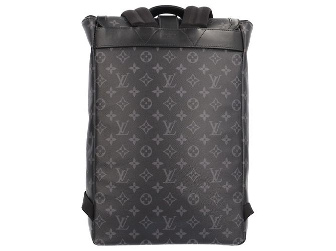 Zaino Louis Vuitton Saumur Monogram Eclipse Marrone Nero Monogramma - vista 3