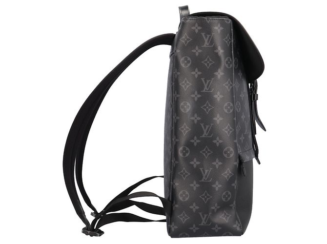 Zaino Louis Vuitton Saumur Monogram Eclipse Marrone Nero Monogramma - vista 4