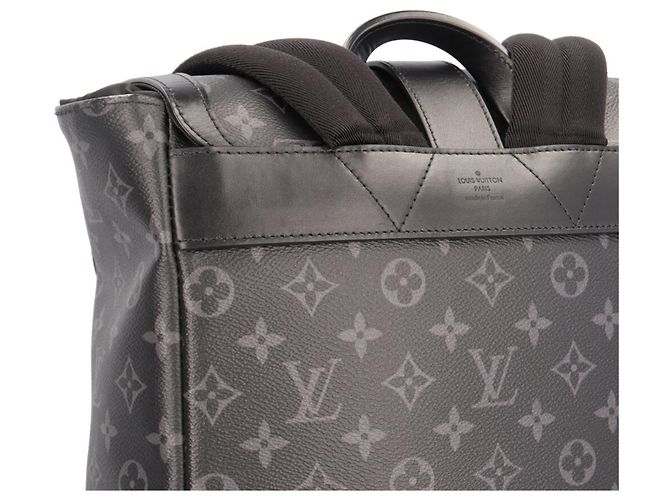 Zaino Louis Vuitton Saumur Monogram Eclipse Marrone Nero Monogramma - vista 8
