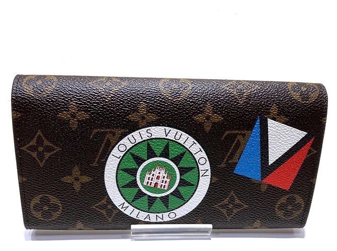Portafoglio Sarah Long Louis Vuitton Marrone Monogramma - vista 2