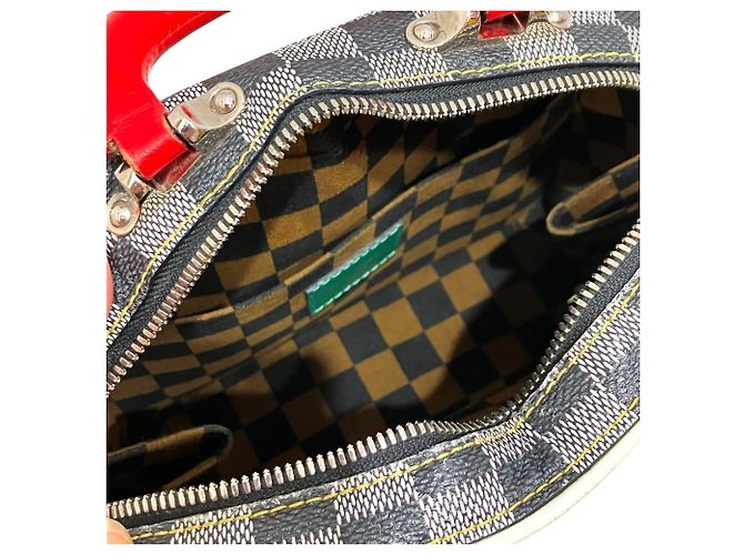 Borsa Louis Vuitton Valisette BB Marrone Multicolore Damier ebene - vista 6