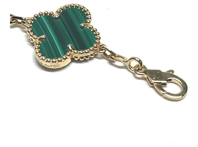 Bracciale Vintage Alhambra in oro giallo 18K e malachite con diamanti Van Cleef & Arpels D'oro Verde - vista 3
