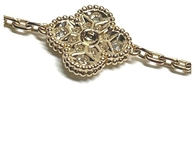 Bracciale Vintage Alhambra in oro giallo 18K e malachite con diamanti Van Cleef & Arpels D'oro Verde - vista 6