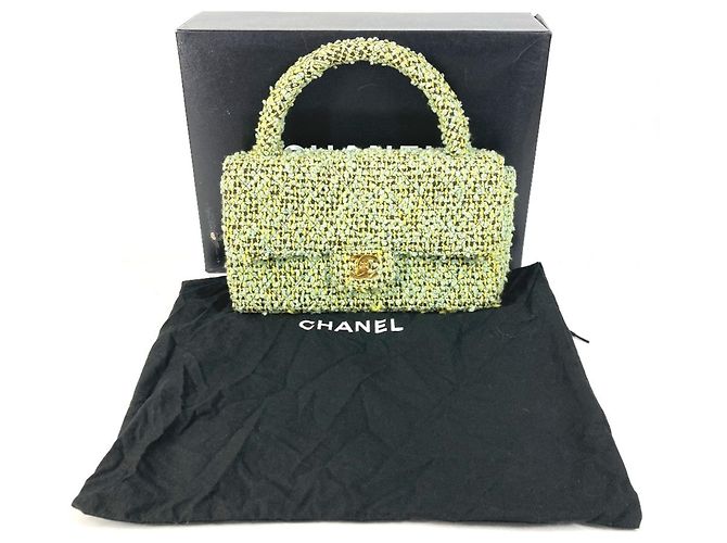 Chanel Vintage CC Coco Mark Logo Handtasche Grün - Ansicht 17