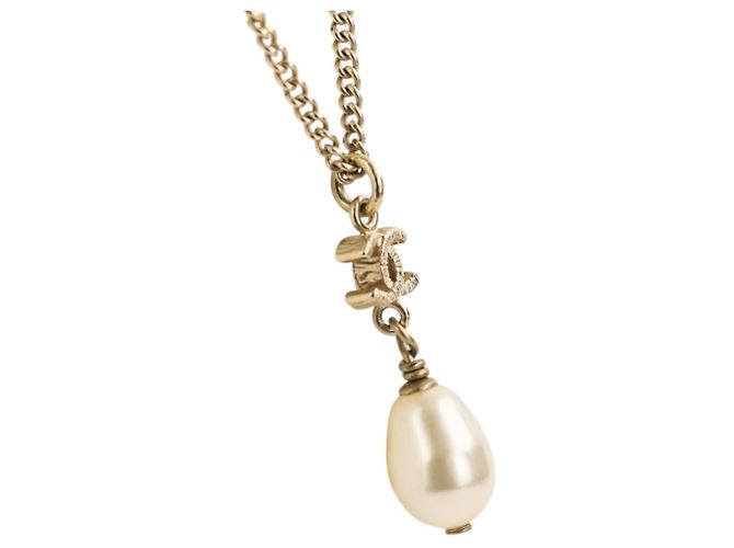 Collana a catena con perle e logo Coco di Chanel D'oro - vista 2