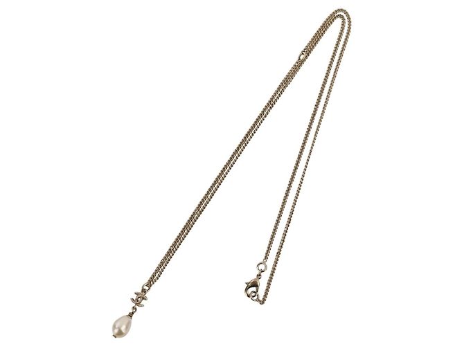 Collana a catena con perle e logo Coco di Chanel D'oro - vista 4