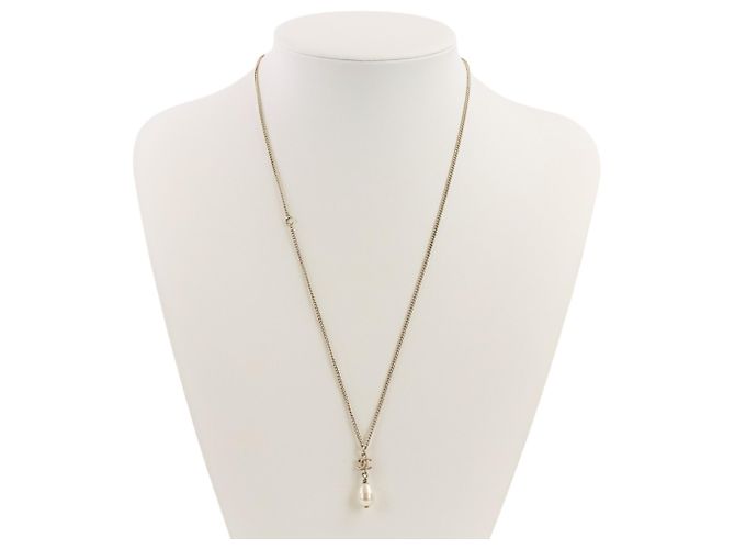 Collana a catena con perle e logo Coco di Chanel D'oro - vista 5