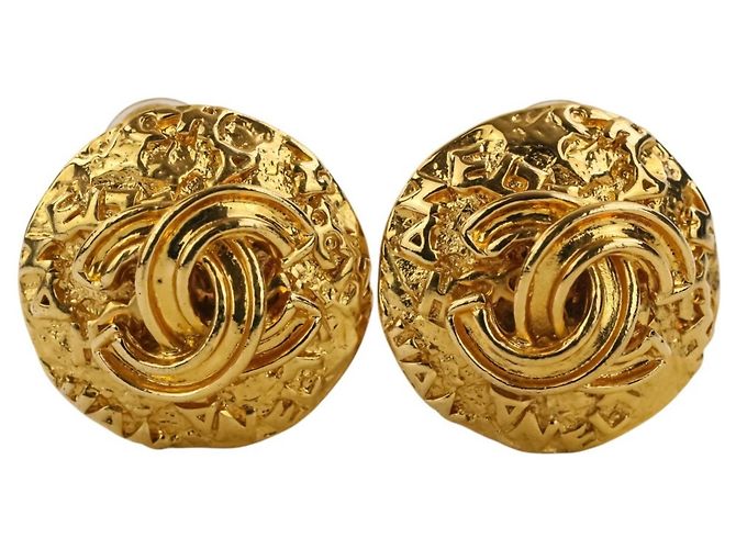 Orecchini a clip Chanel Vintage Coco Mark D'oro - vista 3
