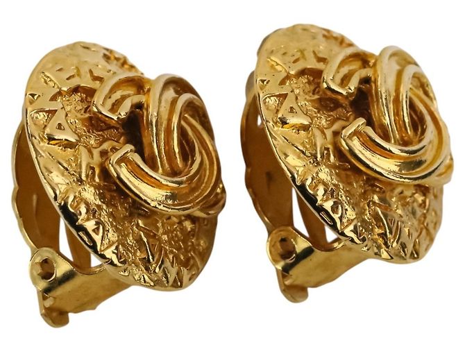 Orecchini a clip Chanel Vintage Coco Mark D'oro - vista 4