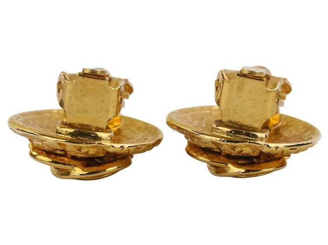 Orecchini a clip Chanel Vintage Coco Mark D'oro - vista 8