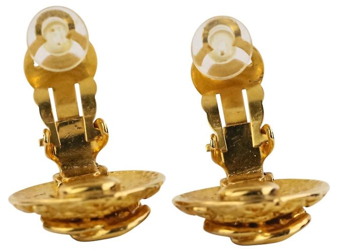 Orecchini a clip Chanel Vintage Coco Mark D'oro - vista 9
