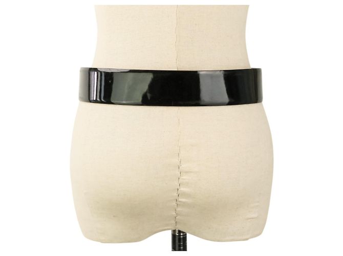 Cinturón de charol con hebilla Gris Poix Chanel Negro Roja Verde - vista 13